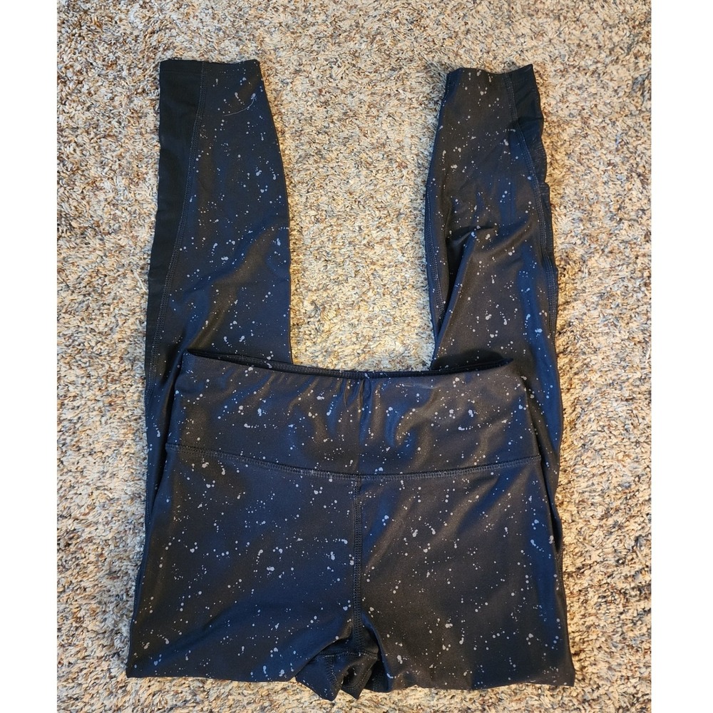 Juicy Couture Black Silver Splatter Print Athletic Leggings Small Like New